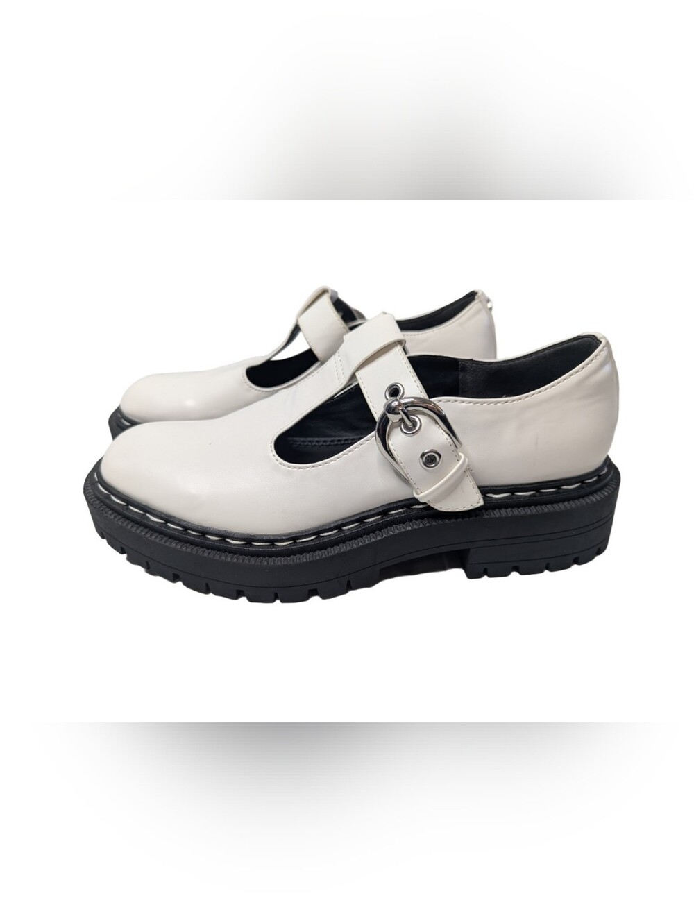 Sam Edelman Circus NY Emelia Mary Jane Loafer Platform 90s Y2K White Size 9.5